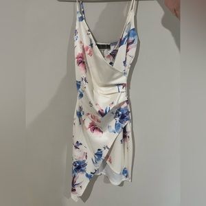 White and floral dress